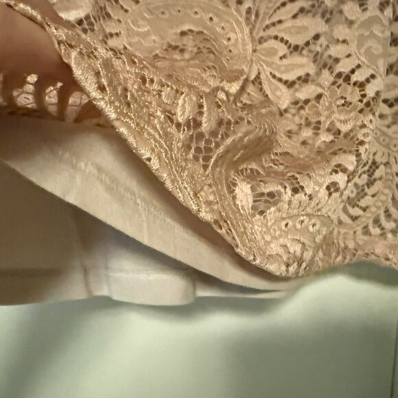 Loft Peach Lace Blouse - Sleeveless - Lined - Medium - Picture 4 of 6